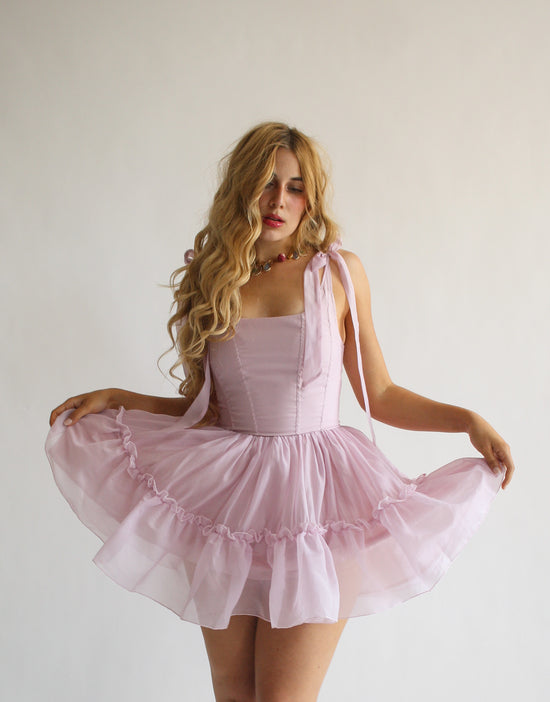 La mini-robe Siena en violet glycine