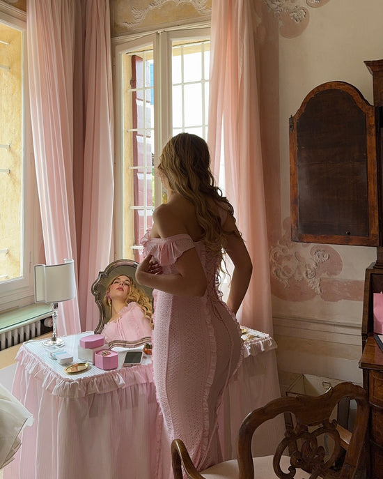 The Desirée Dress in Fragola Pink