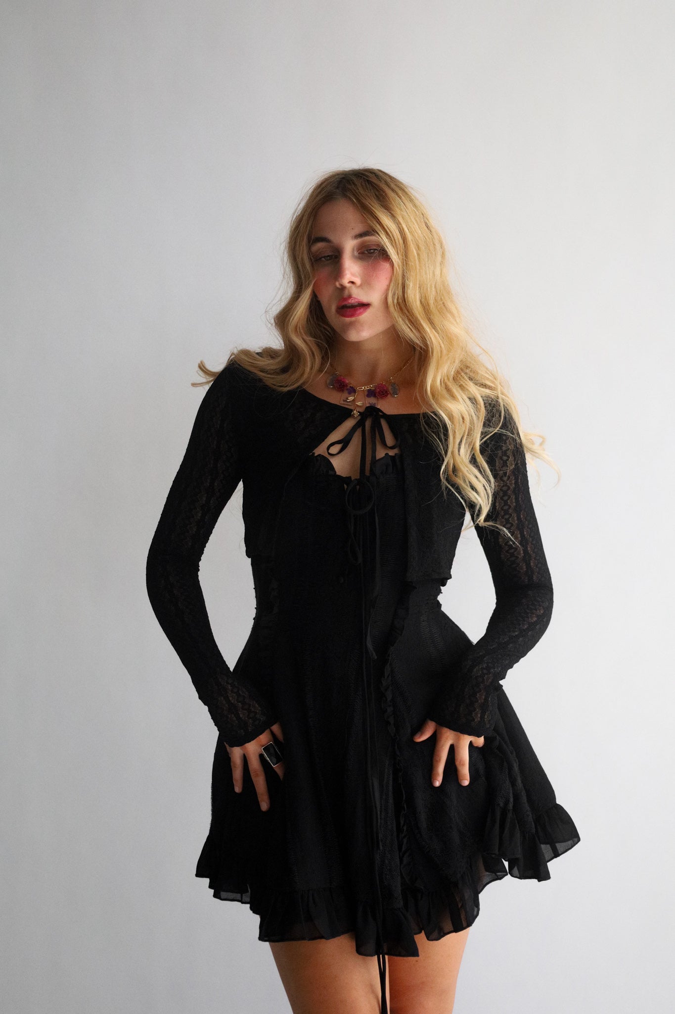The Sonnet Lace Cardigan in Ink M/L / 2 The Sonnet Lace Cardigan in Ink M/L / 2
