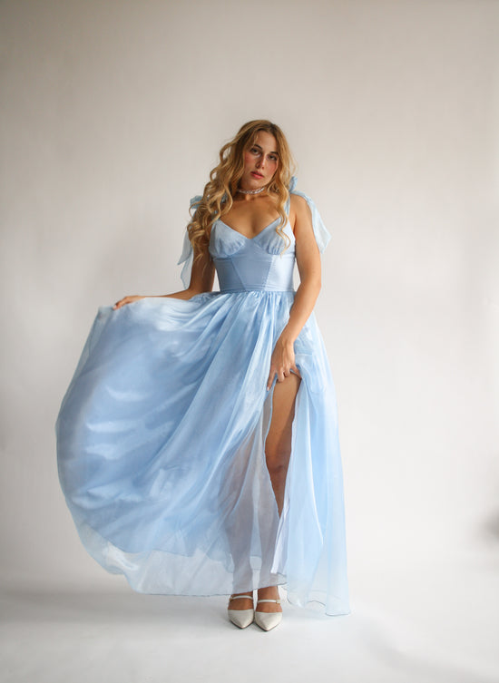 The Calypso Dress in Skyline Blue