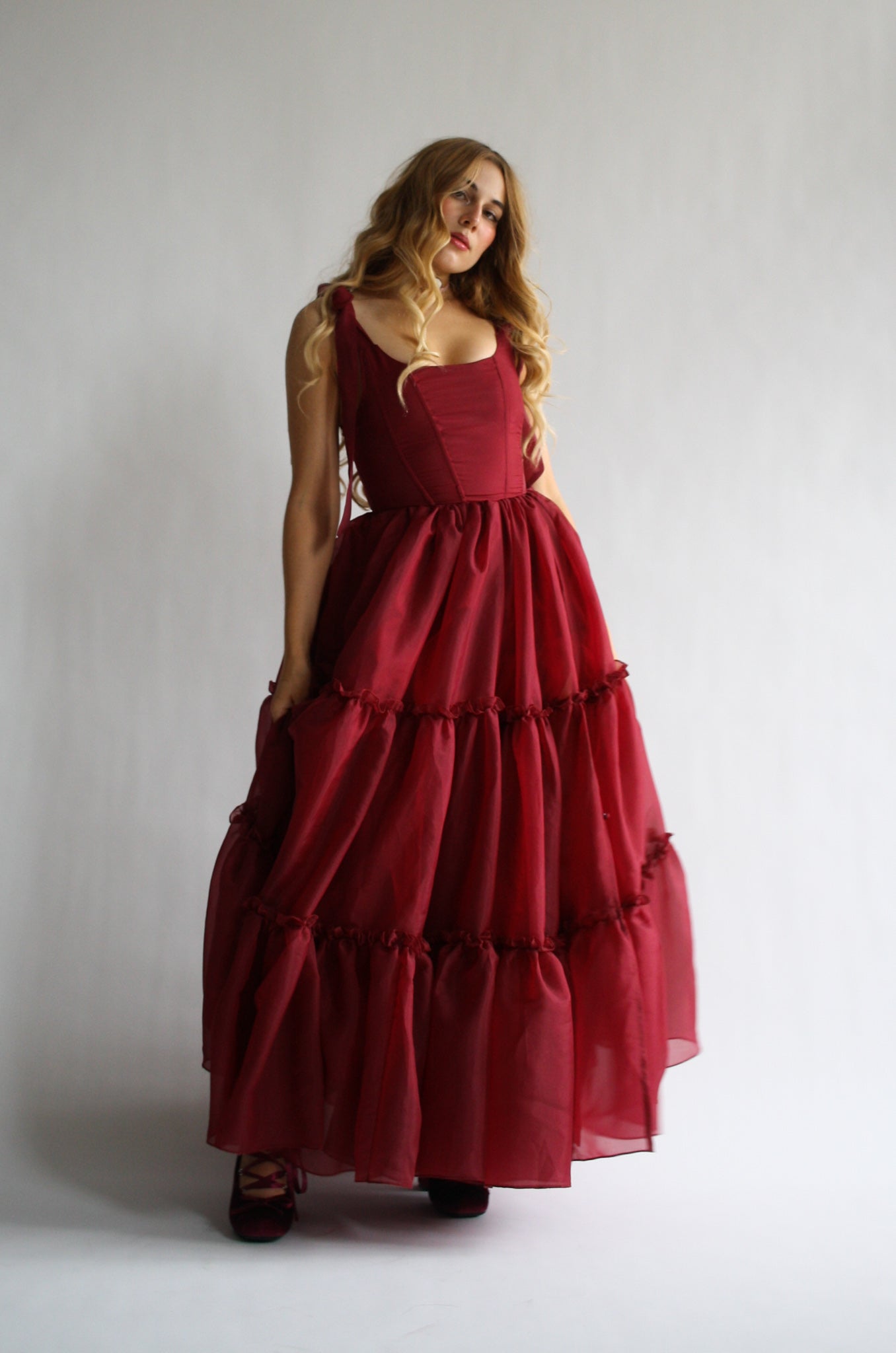 Wild Rose & Sparrow The Siena Gown in Scarlet Red XL Wild Rose & Sparrow The Siena Gown in Scarlet Red XL