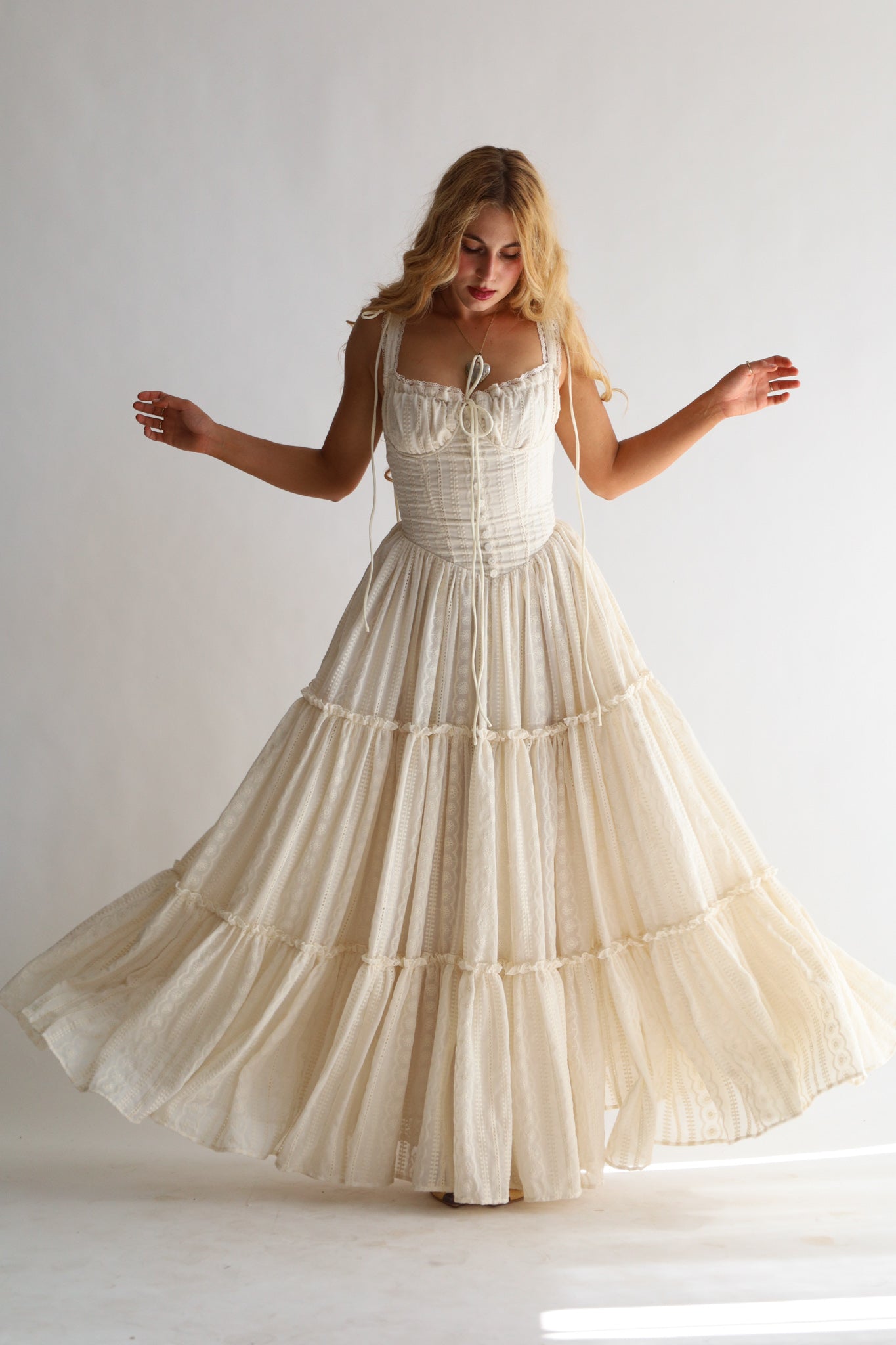 Wild Rose & Sparrow The Fae Midi Dress in Chantilly