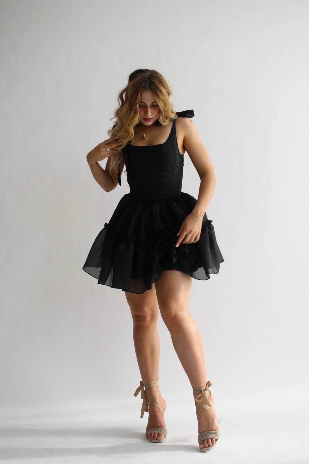 The Siena Mini Dress in Black Swan The Siena Mini Dress in Black Swan