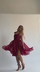 The Delilah dress in Cerise Red