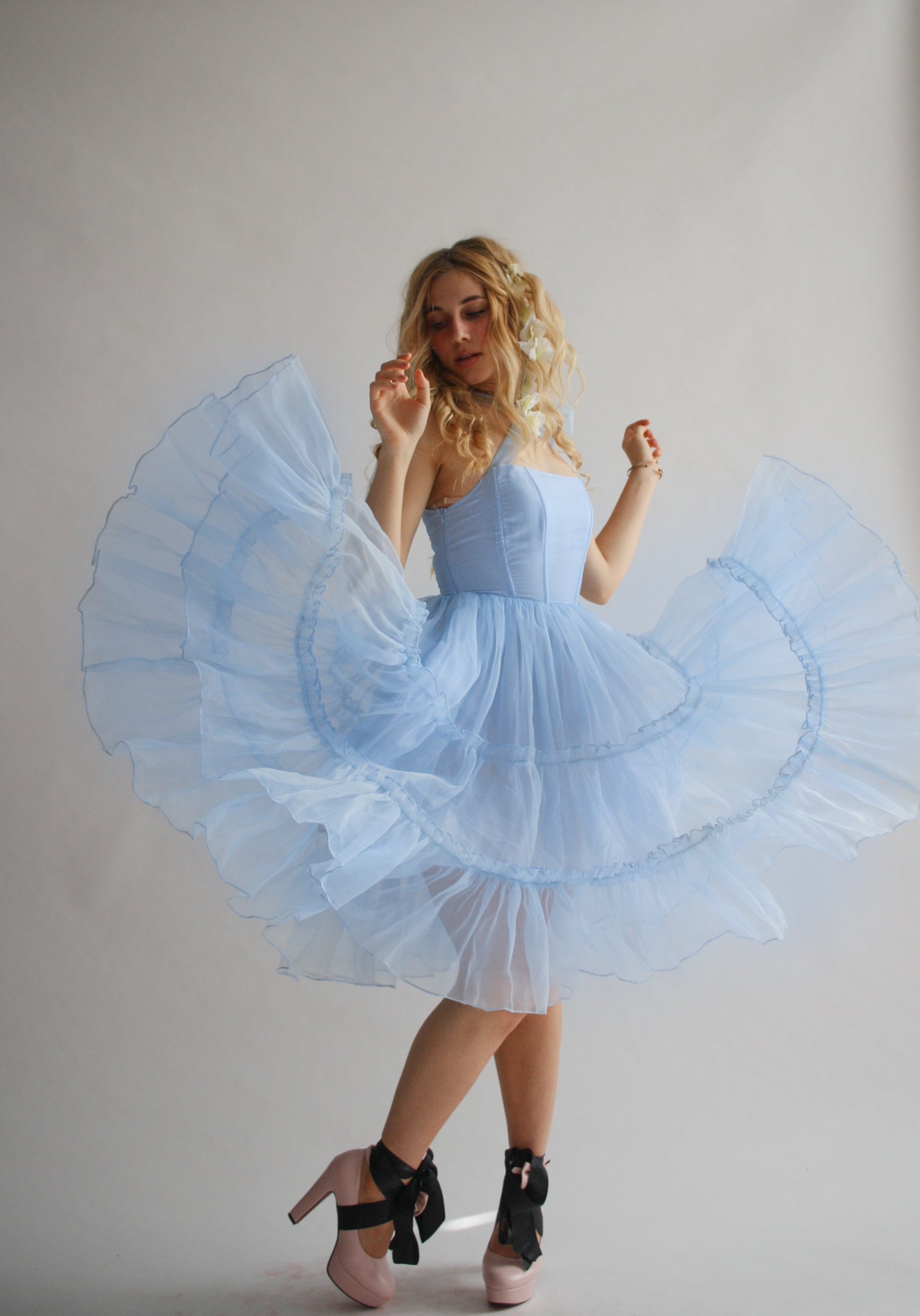 The Siena Dress in Glass Slipper Blue The Siena Dress in Glass Slipper Blue