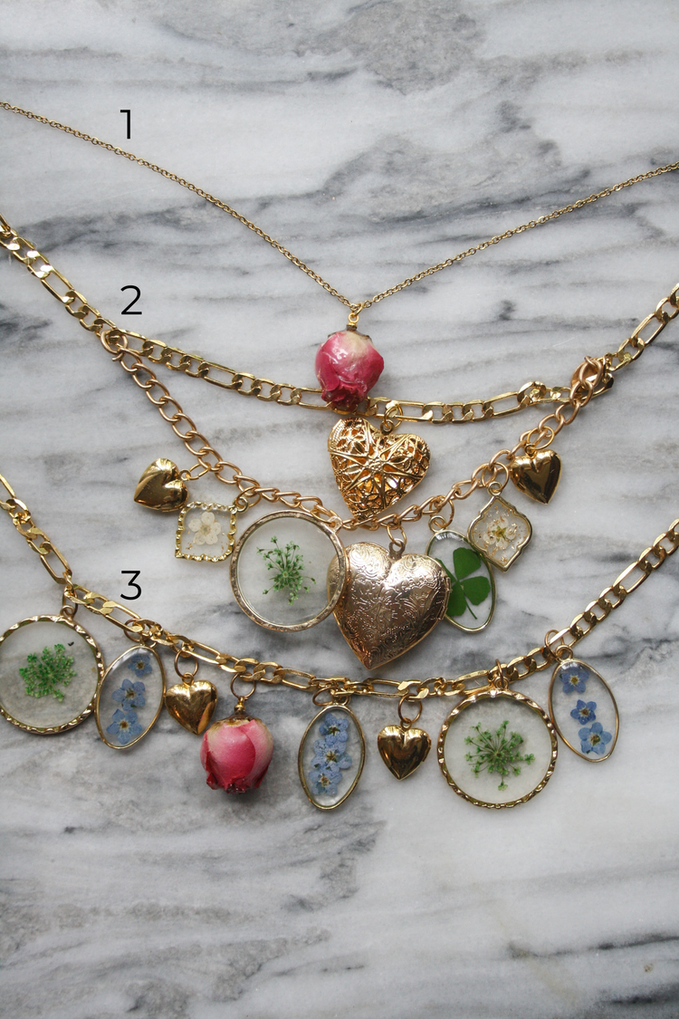 The Rosebud Meadow Charm Necklace – Wild Rose & Sparrow The Rosebud Meadow Charm Necklace – Wild Rose & Sparrow