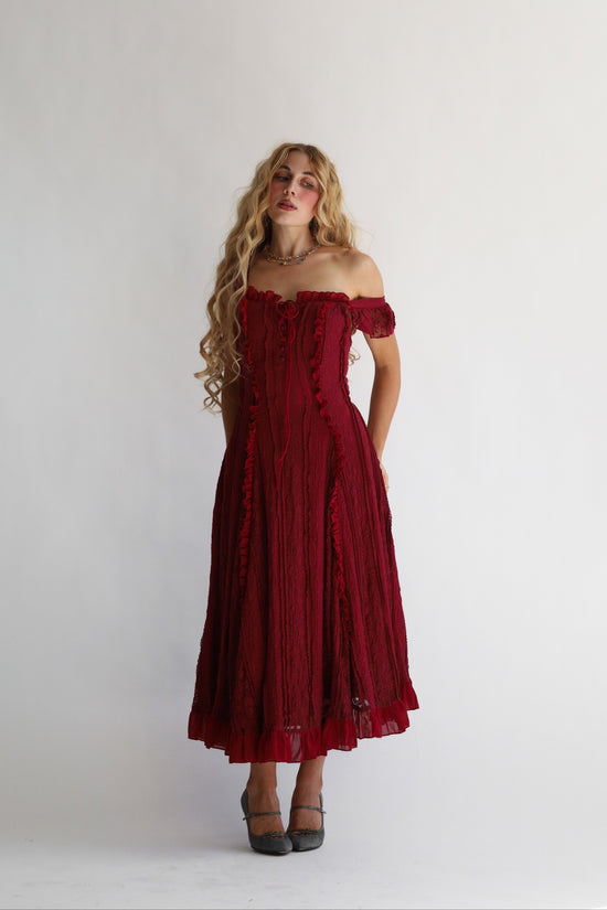 The Ophelia Midi in Crimson