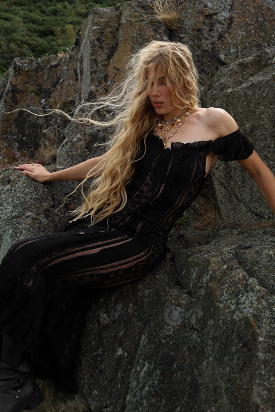 The Desirée Dress in Ink Lace