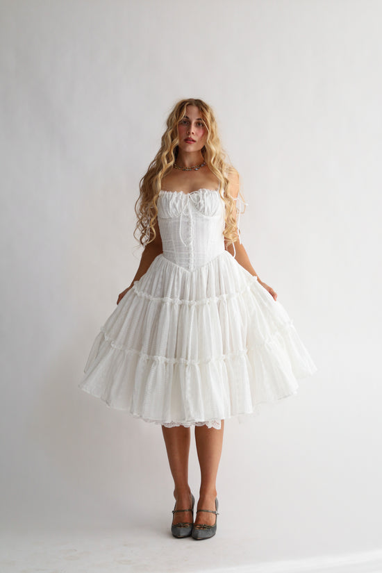 The Fae Midi Dress in White