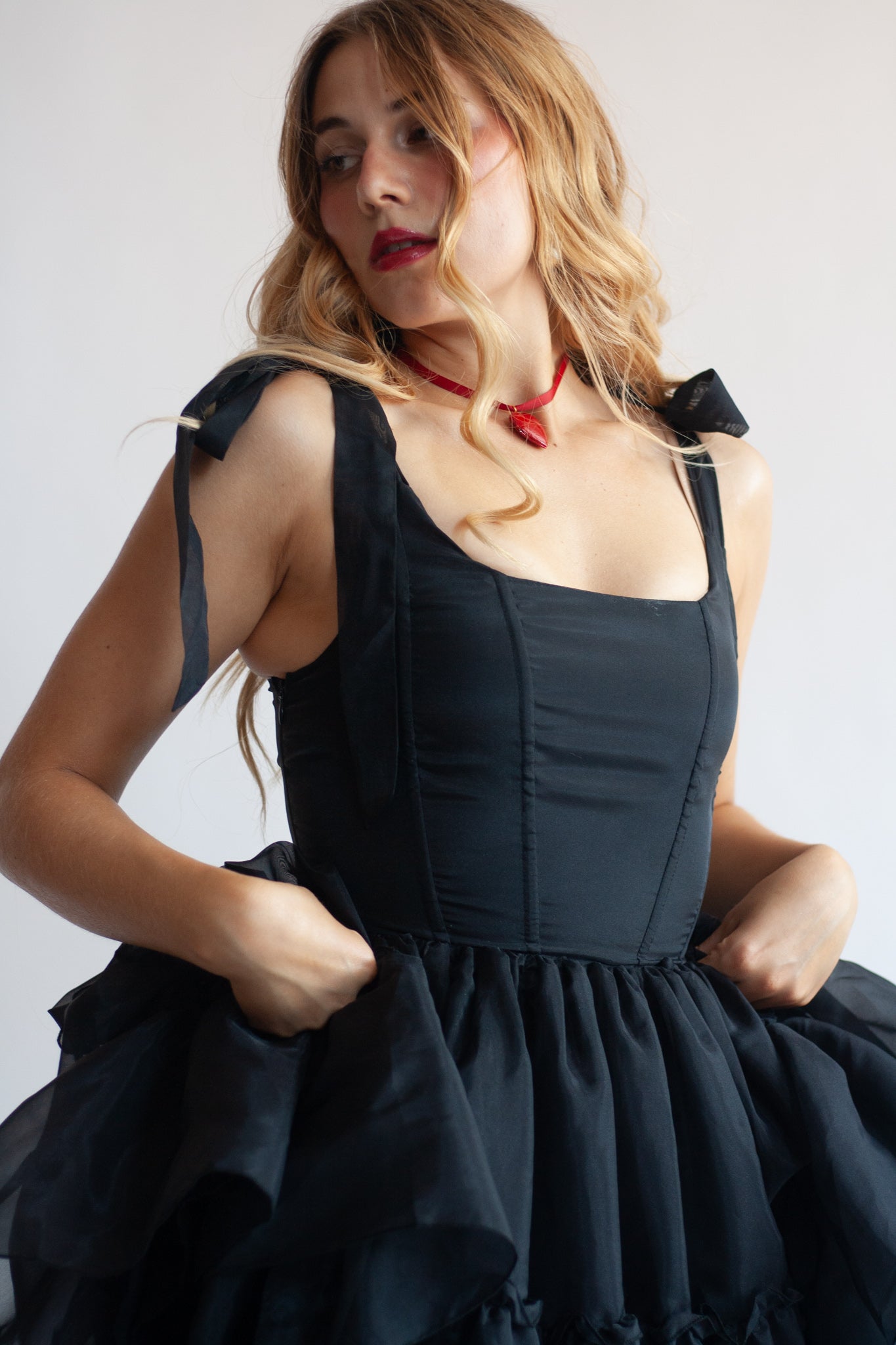 The Siena Dress in Black Swan The Siena Dress in Black Swan