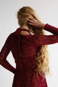 The Sonnet Lace Cardigan in Cerise