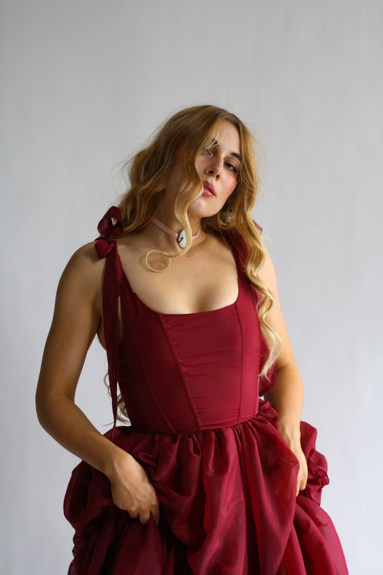 Wild Rose & Sparrow The Siena Gown in Scarlet Red XL Wild Rose & Sparrow The Siena Gown in Scarlet Red XL