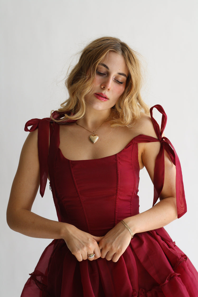 The Siena Mini Dress in Scarlet Red