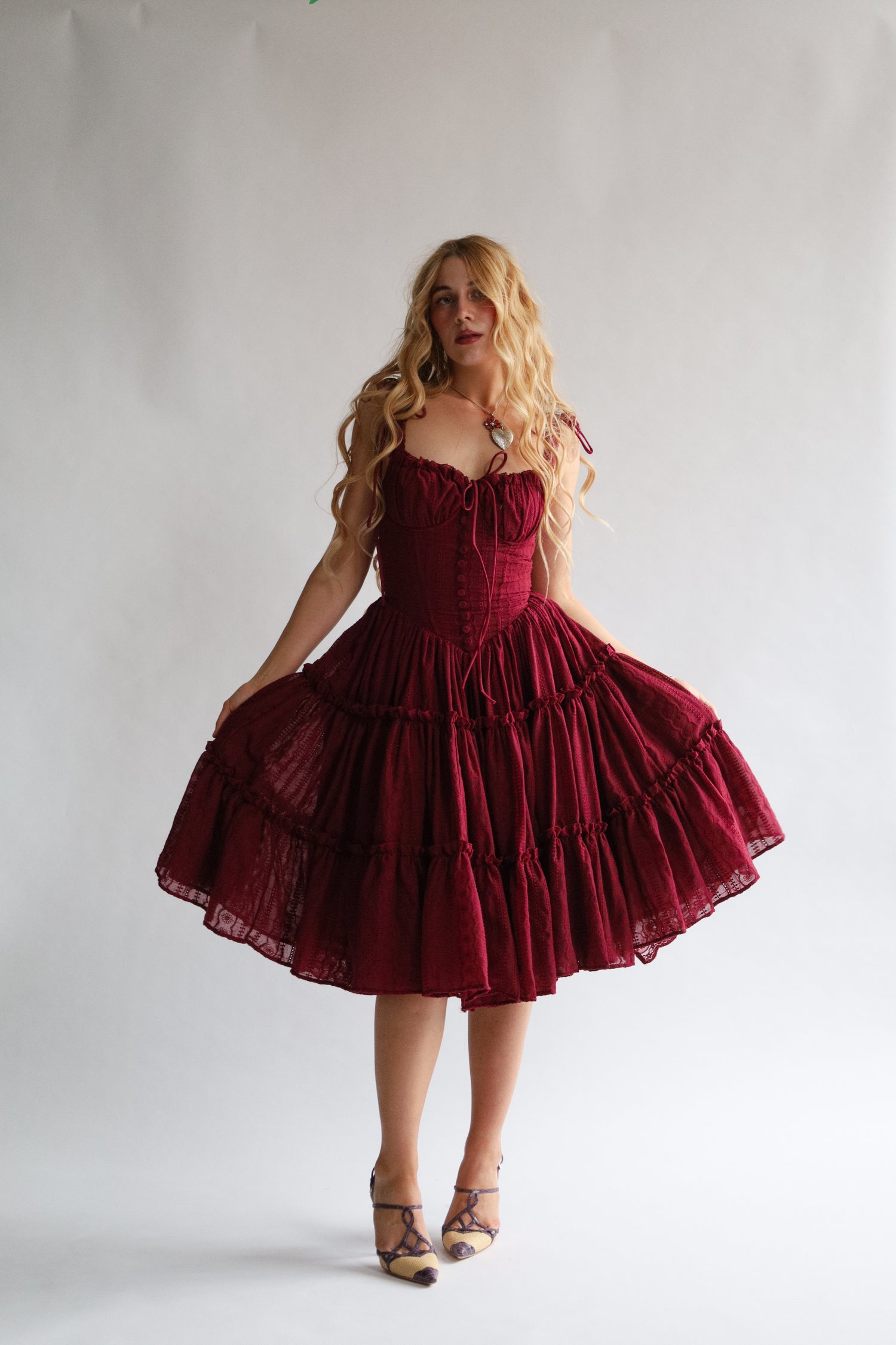 garnet midi dress Garnet Floral Midi Dress