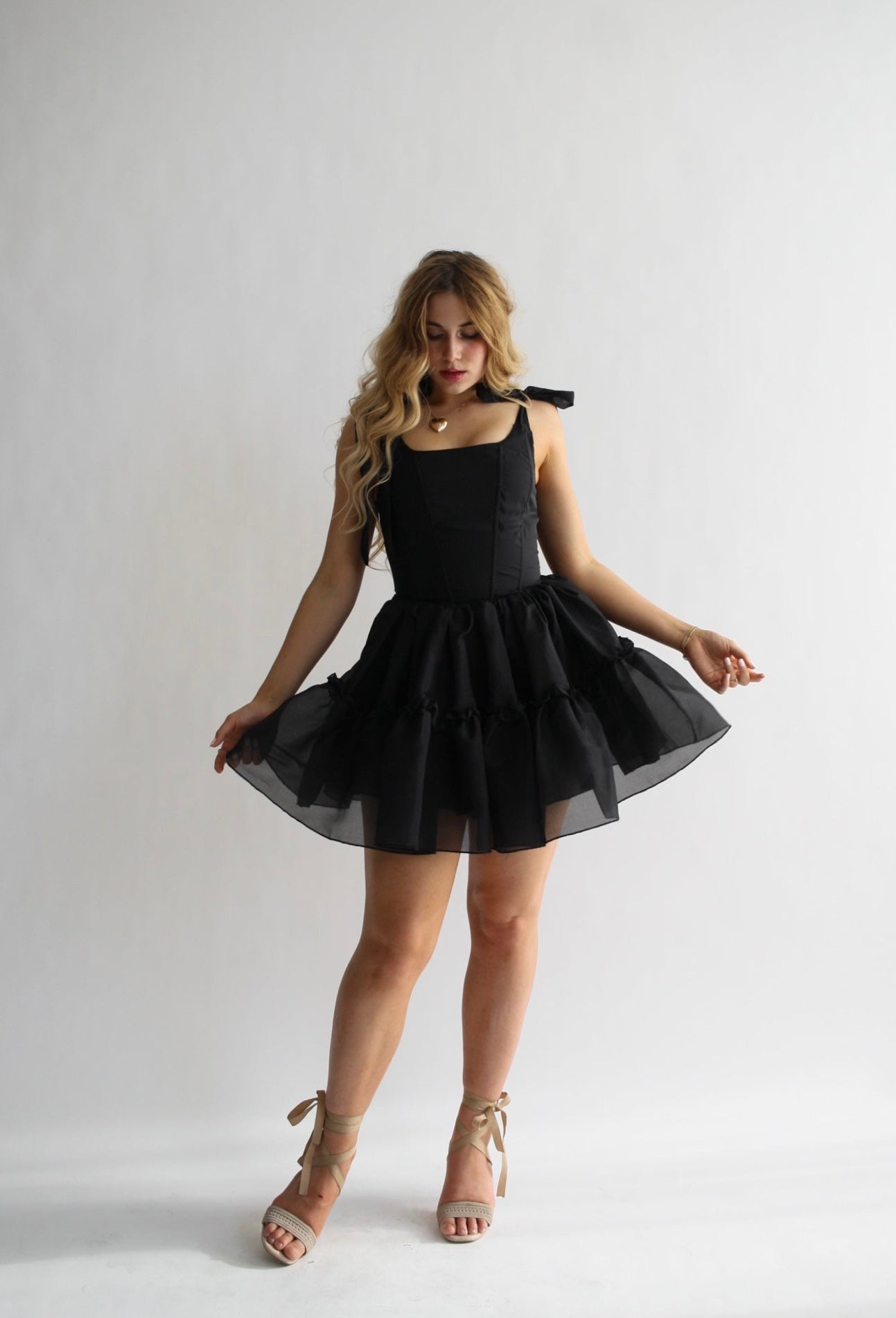 The Siena Mini Dress in Black Swan The Siena Mini Dress in Black Swan