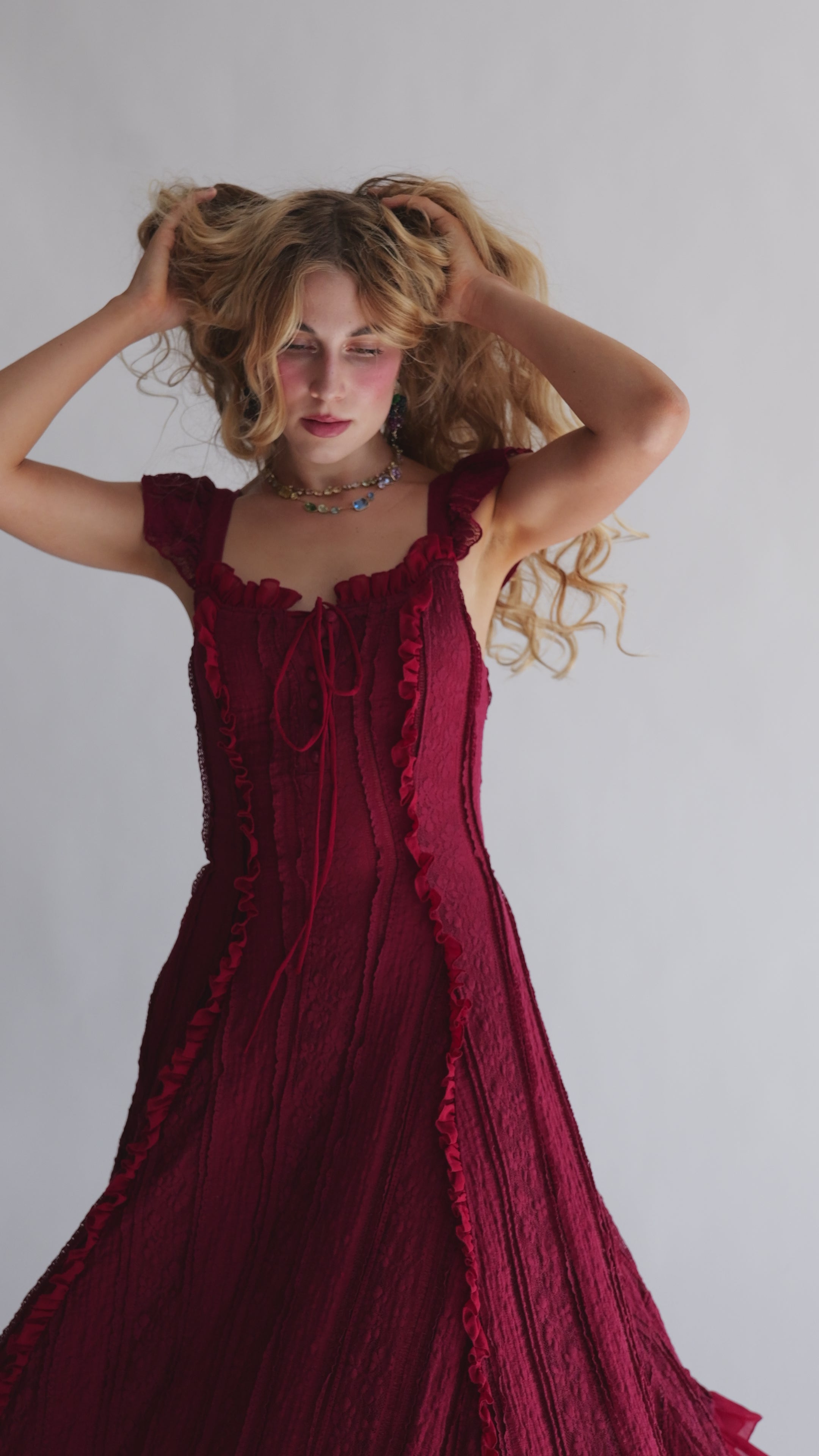 The Ophelia Midi in Crimson – Wild Rose & Sparrow