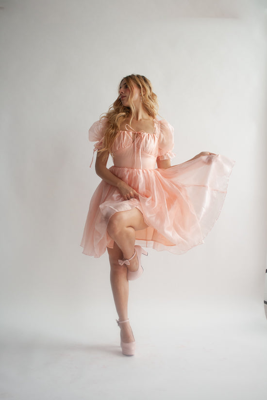 The Aurora Dress in Pointe Shoe Pink
