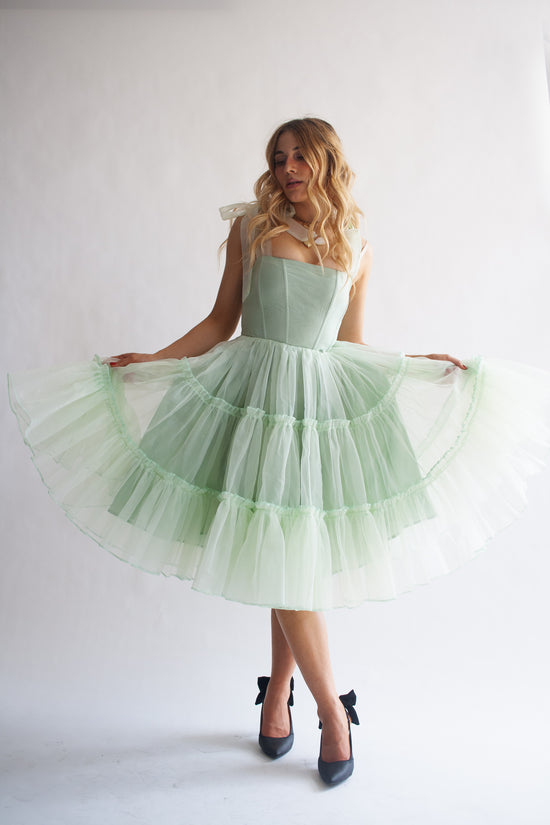 The Siena Dress in Seafoam Green