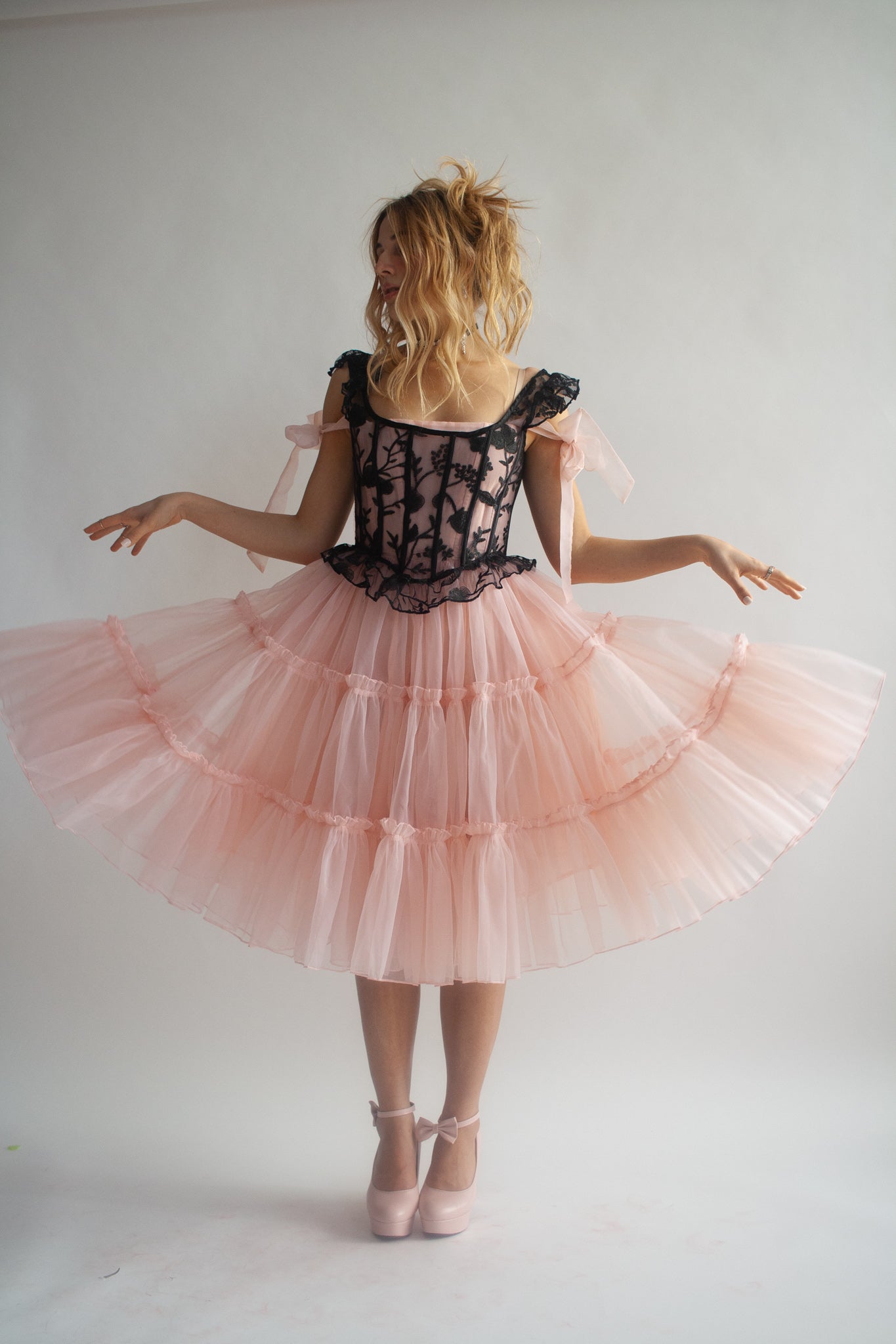 Ballerina tulle volume bustier black